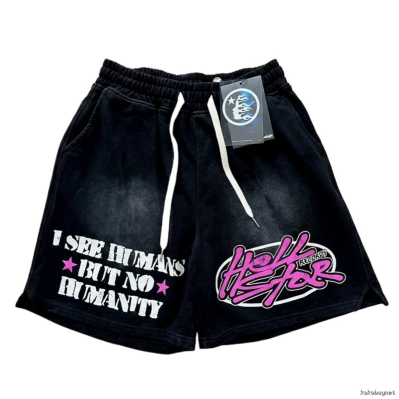 Hellstar graffiti-style black shorts