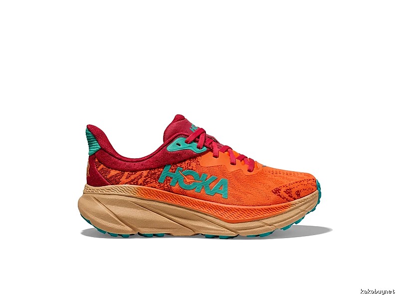 HOKA Trendy Orange-Pink Athletic Shoes