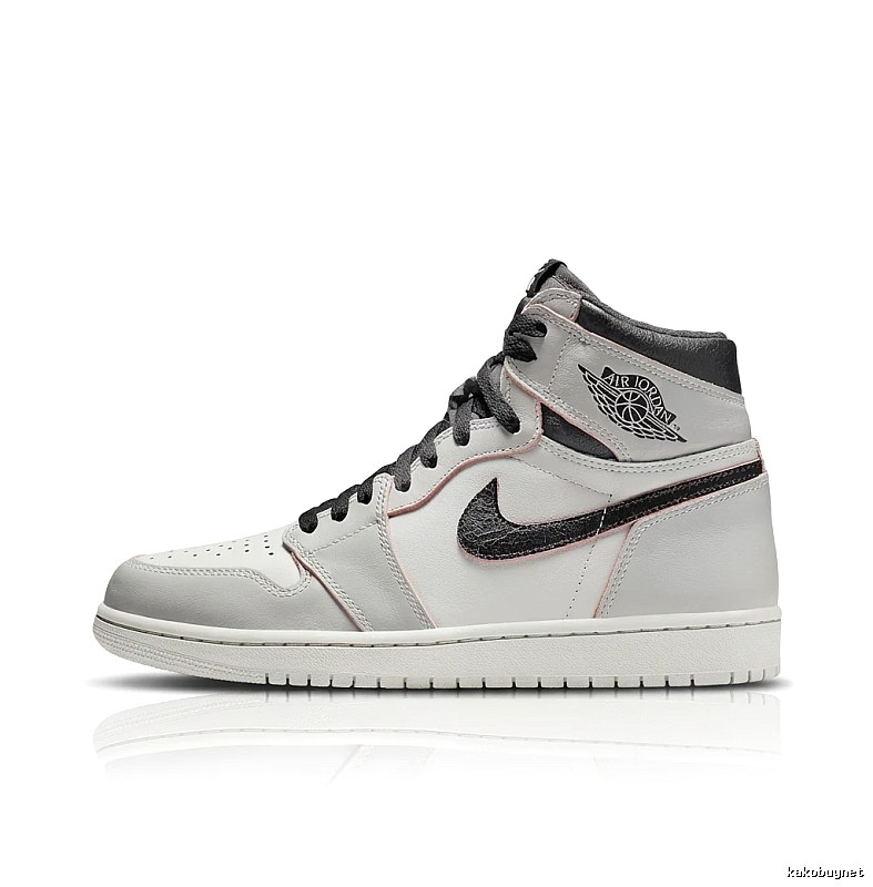 Jordan AJ1 High - Top Retro Gray - White Shoes