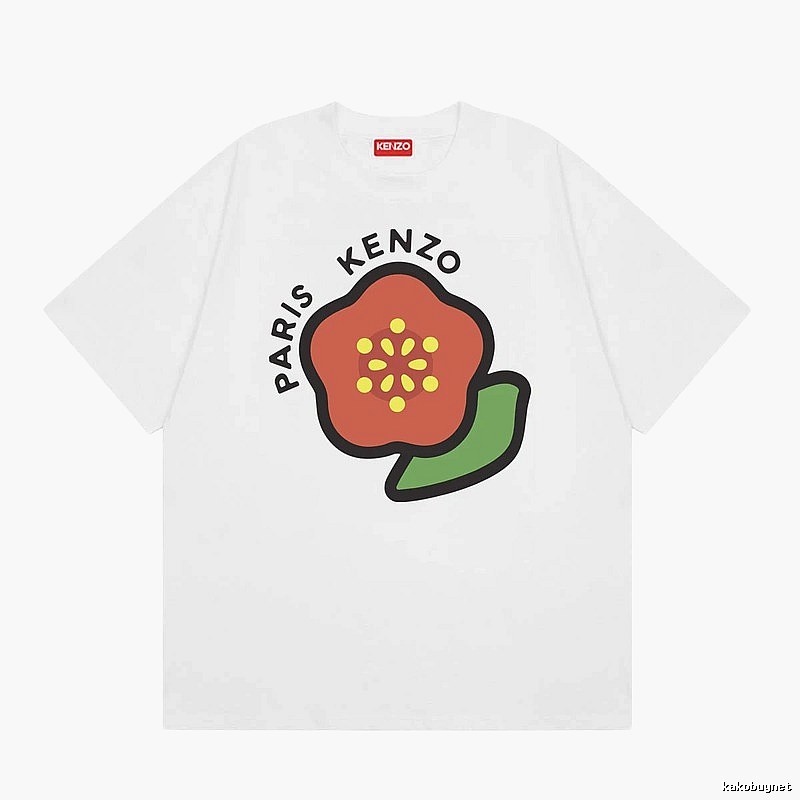 KENZO Crabapple Blossom Casual Style White T-shirt