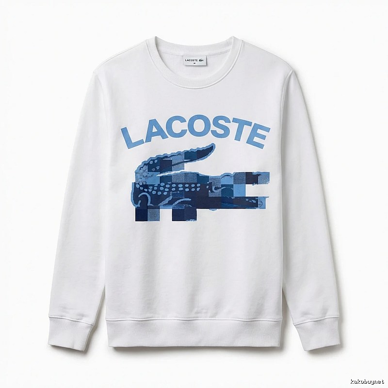 Lacoste Blue and White Contrast Fashion Sweatshirt