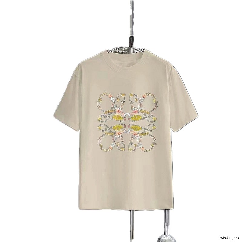 LOEWE Floral Print Casual Off-white T-shirt