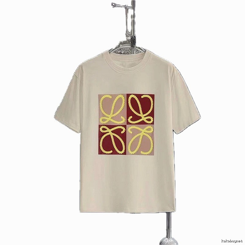 LOEWE Logo Collection Casual Style Beige T-Shirt