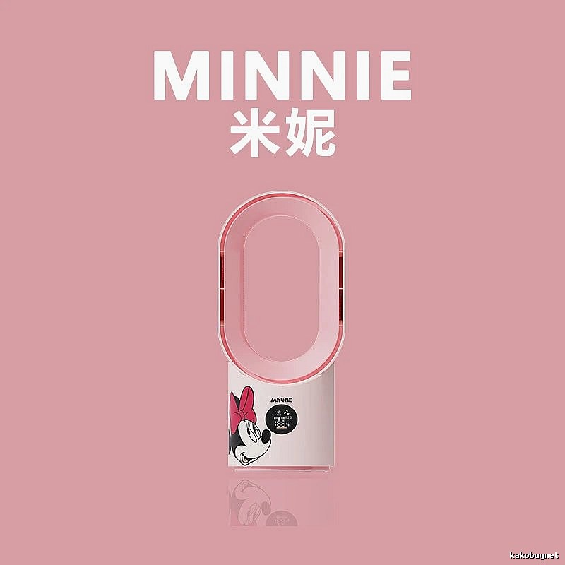 Lotso Office Fan Misting Bladeless Fan Minnie Character Misting Bladeless Smart Control Oscillation Digital Display Long Runtime Two Mist Levels