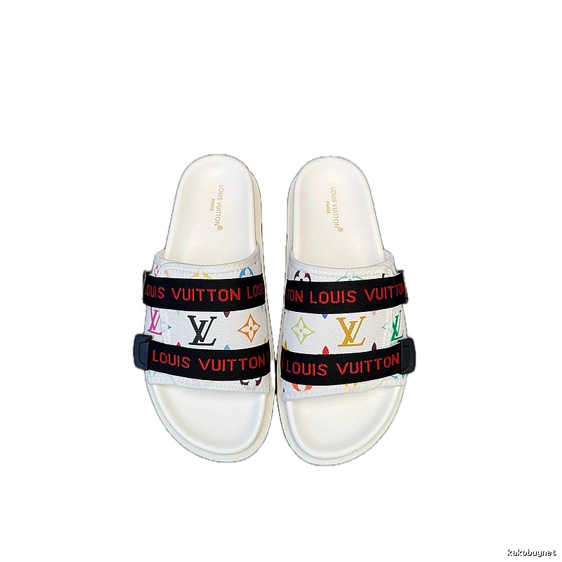 Louis Vuitton Classic Monogram Trendy Cool White Slippers