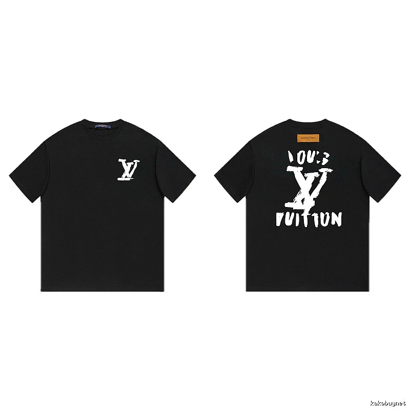 Louis Vuitton Graffiti Street Style Black Short Sleeve T-shirt