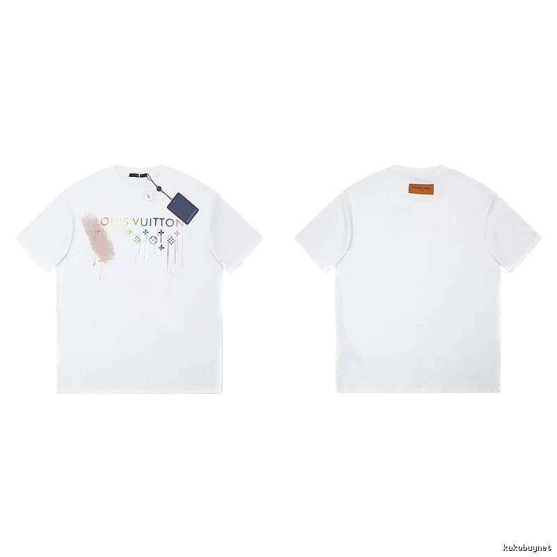 Louis Vuitton Iridescent Print Trendy White T-Shirt