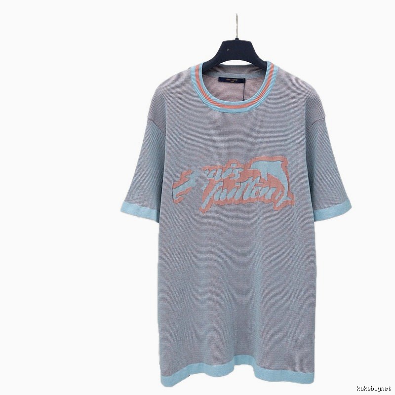 Louis Vuitton Jacquard Casual Color-block Knit T-shirt