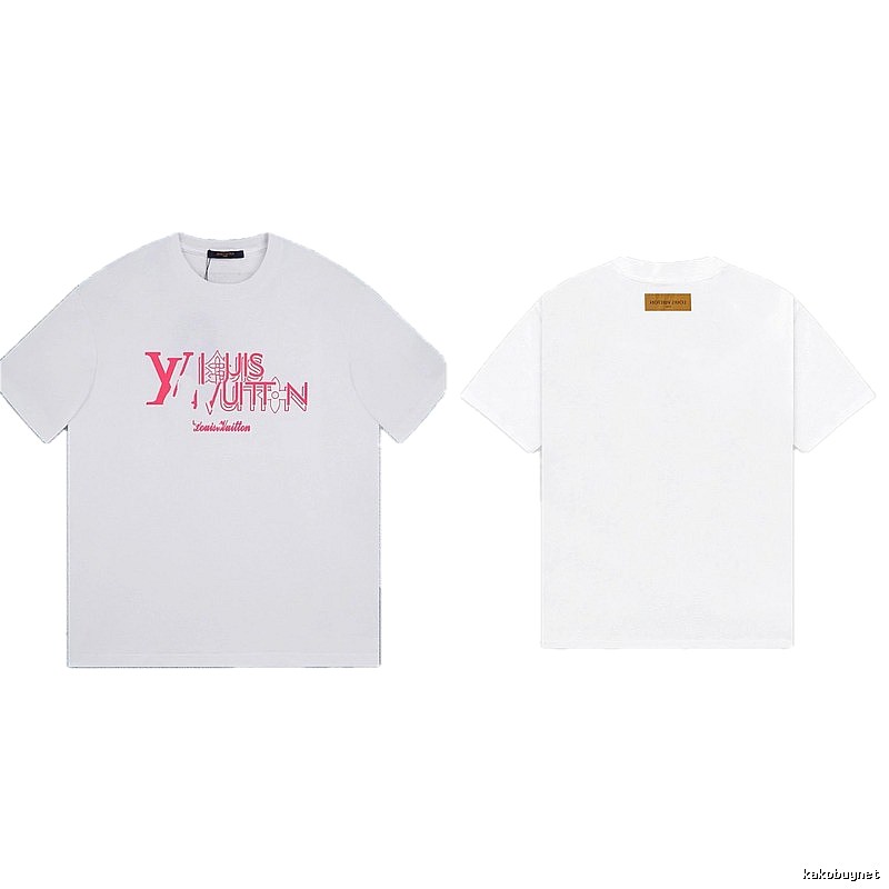Louis Vuitton Trendy Misaligned Print White T-shirt