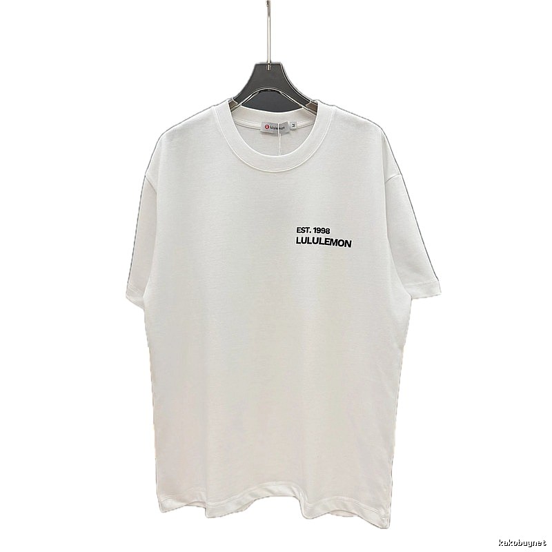lululemon minimalist style printed white short-sleeve T-shirt