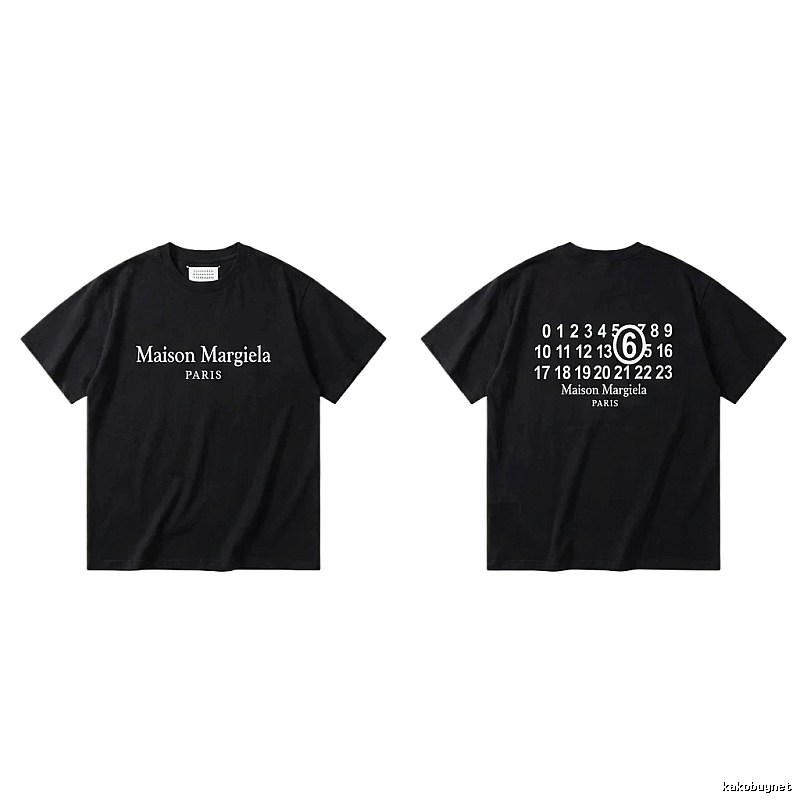Maison Margiela black T-shirt with digital printing.