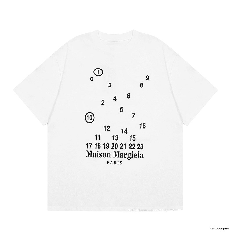 Maison Margiela Digital Print Trendy Cool Style White T-Shirt