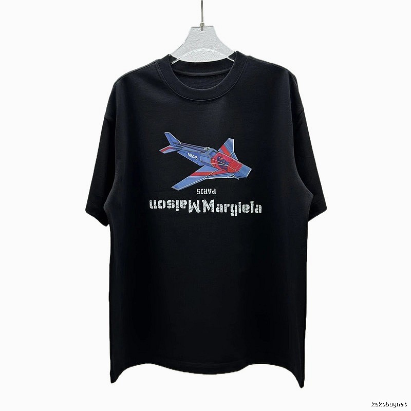 Maison Margiela MM6 Trendy & Cool Black Printed Short-sleeve T-shirt