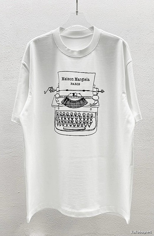Maison Margiela Vintage Typewriter Style White T-Shirt
