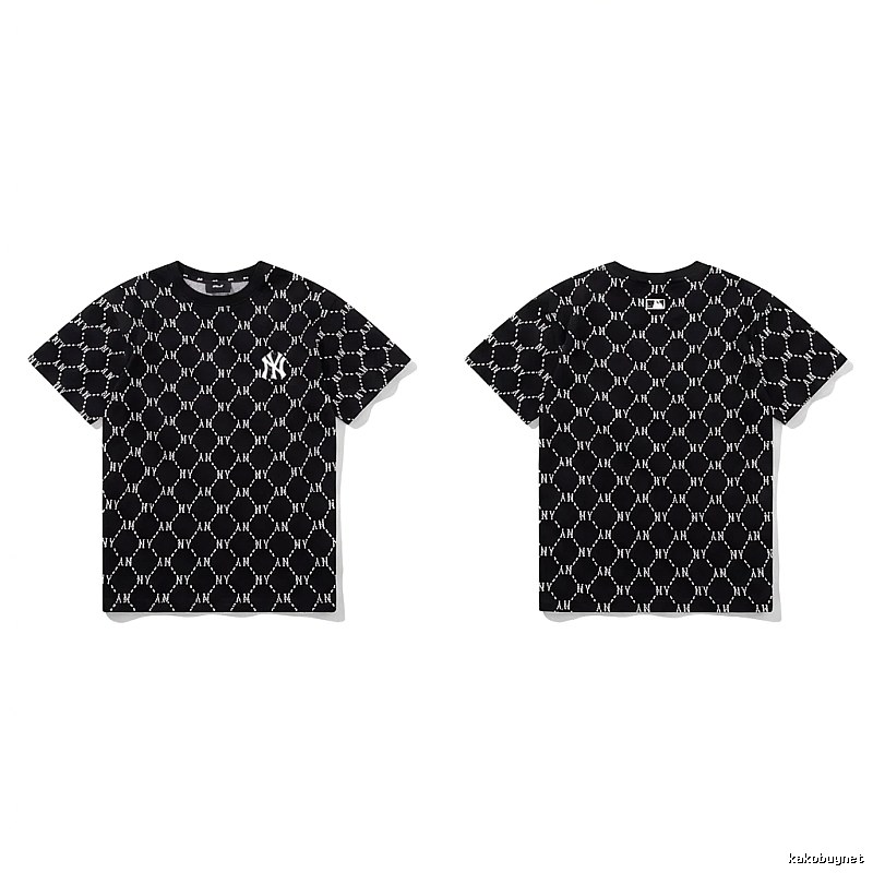 MLB full - print style black T - shirt