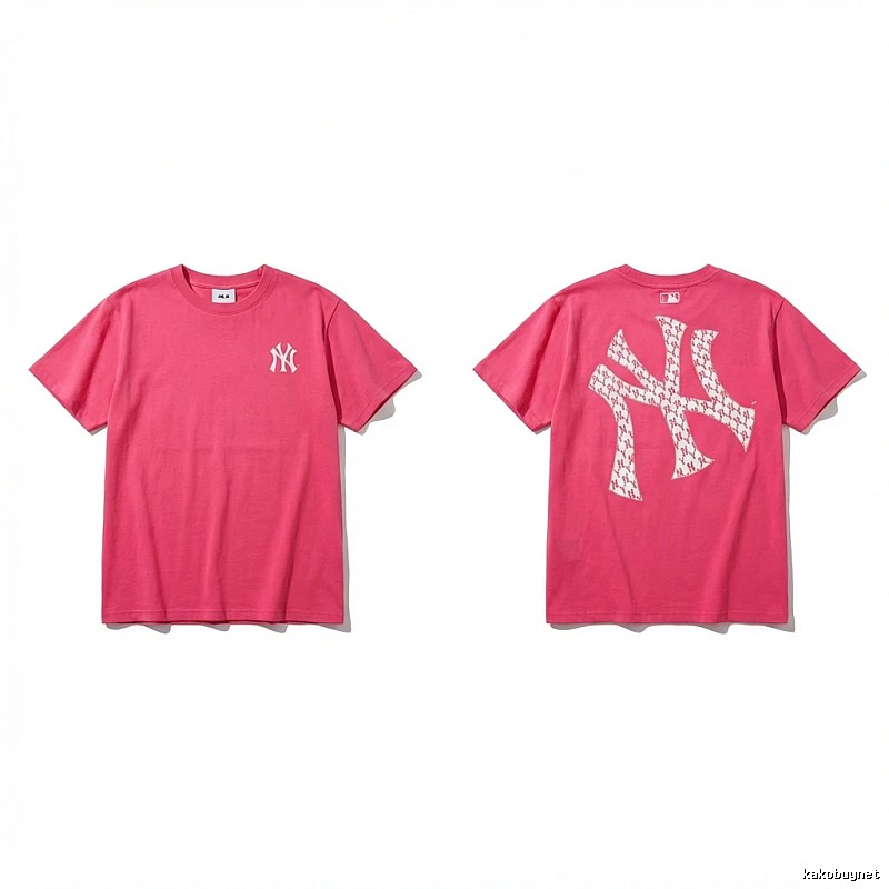 MLB Trendy Brand Print Style Rose Red T-shirt