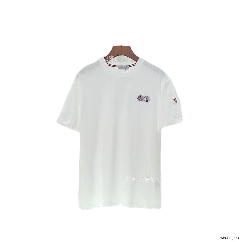 Moncler Badge Casual Style White T-Shirt
