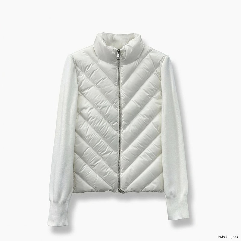 Moncler diamond - patterned stylish white down jacket