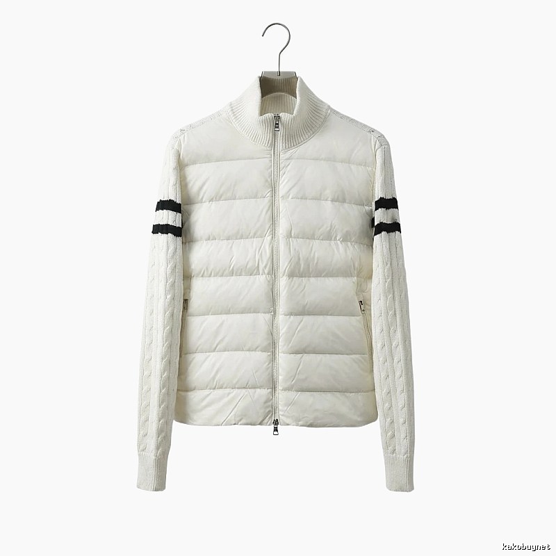 Moncler knitted and spliced windproof white down jacket