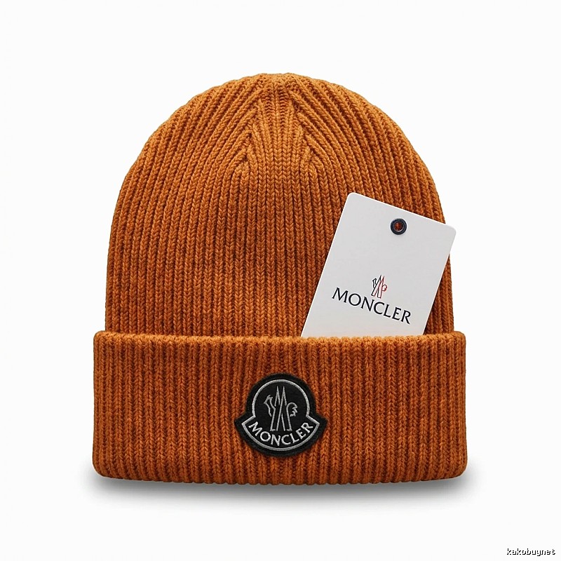 Moncler knitted trendy brand coffee-colored hat