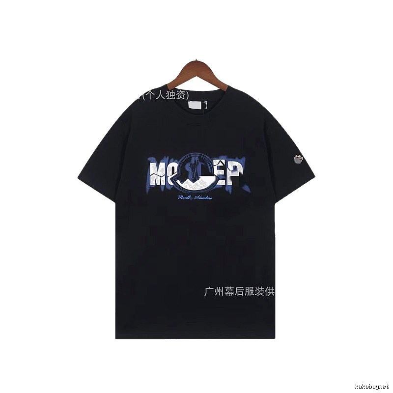 Moncler Letter Print Casual Black T-Shirt