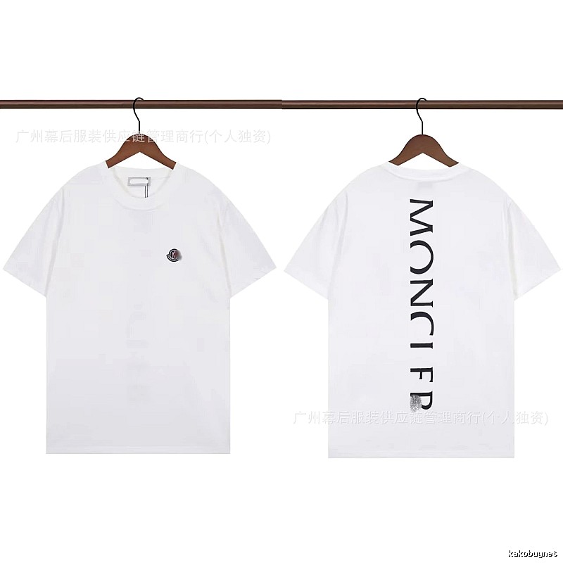 Moncler Letter Print Trendy Style White T-Shirt