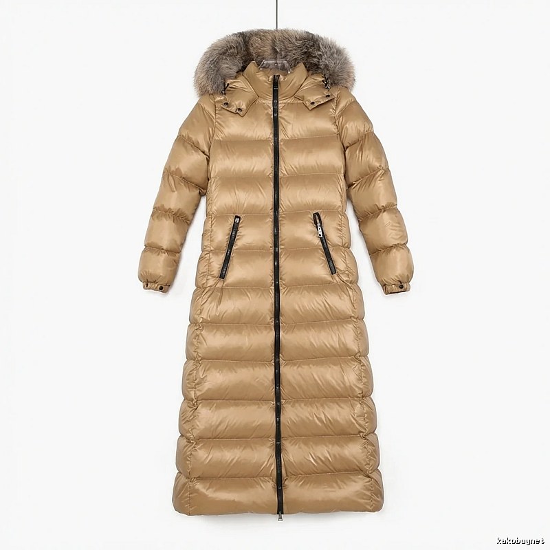 Moncler long stylish camel down jacket