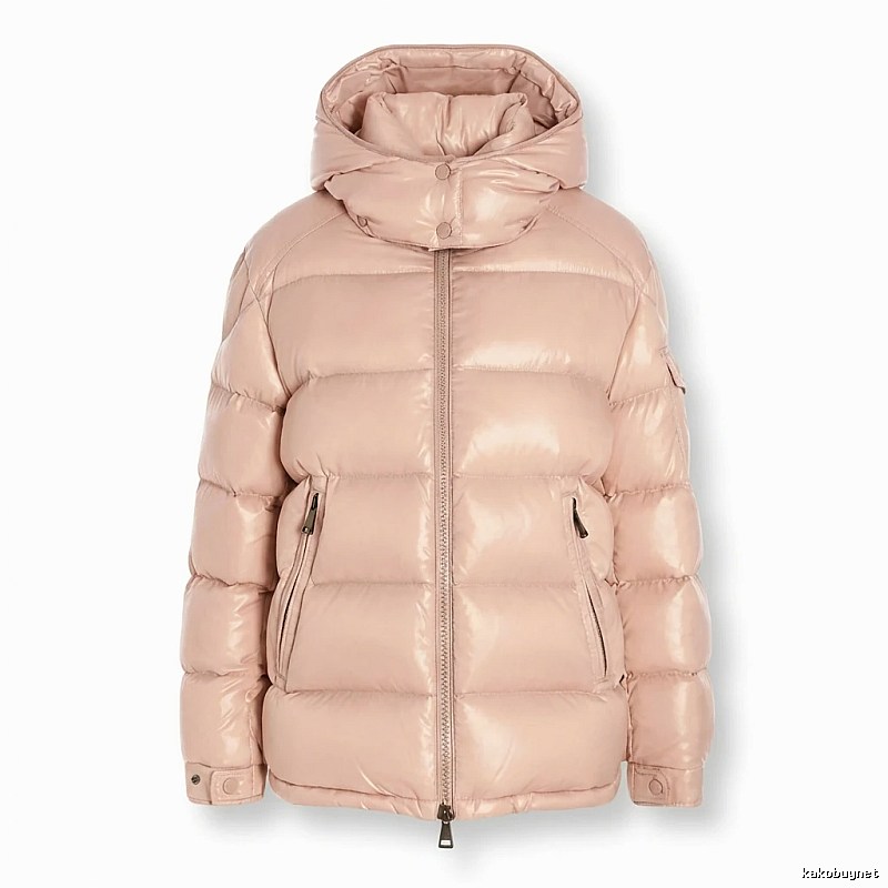 Moncler shiny casual pink down jacket