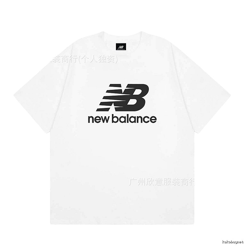 New Balance Casual Trendy White Printed Short-sleeve T-shirt