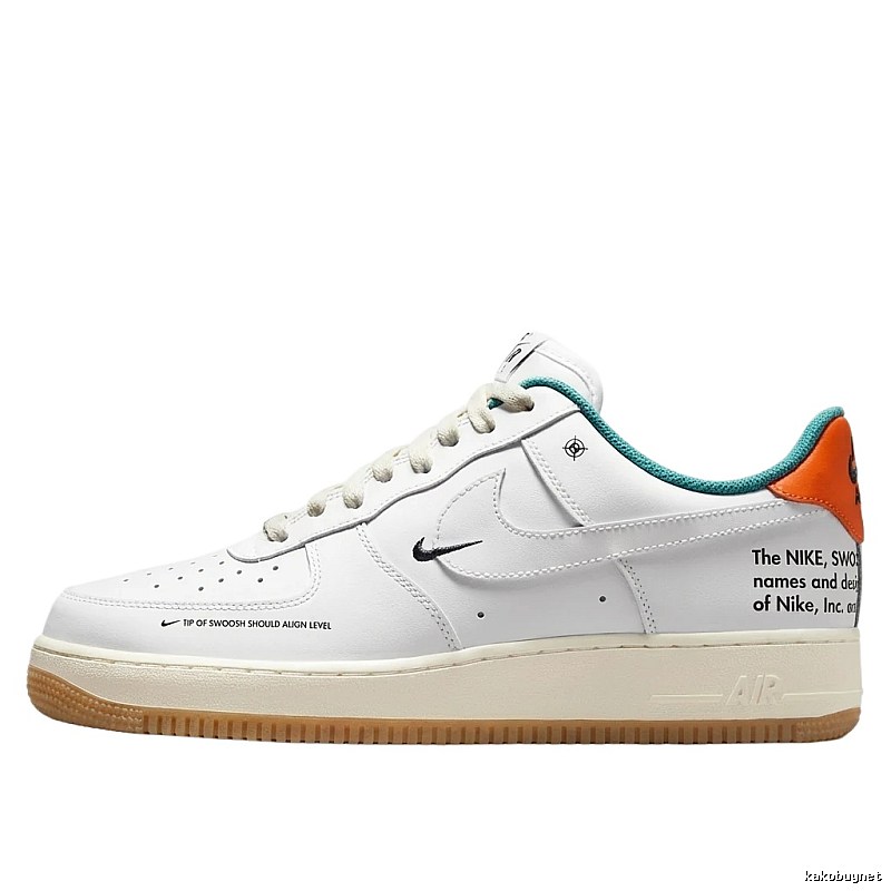 Nike Air Force 1 Simple White and Orange Shoes