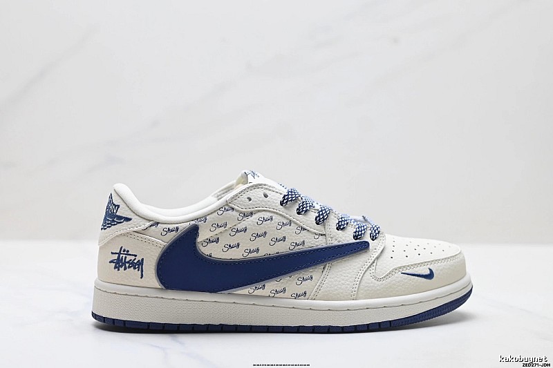 Nike Air Jordan 1 Trendy Style White and Blue Shoes