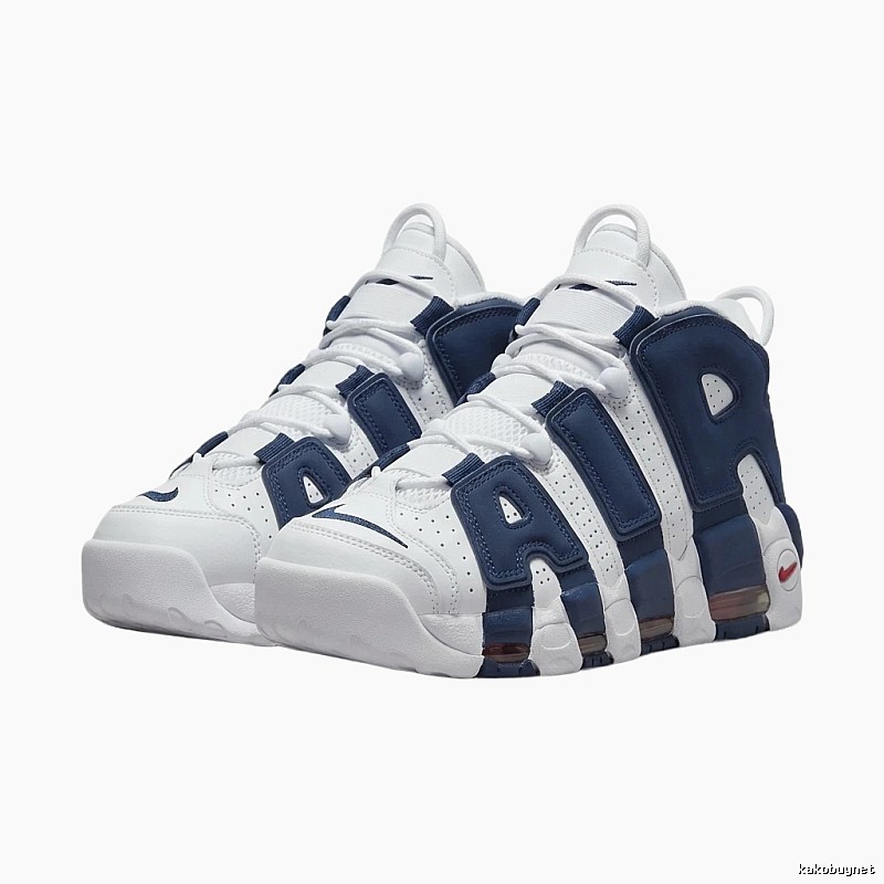 Nike Air More Uptempo retro style white and blue shoes