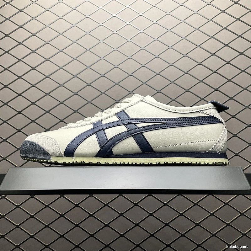 Onitsuka Tiger Low-Top Sneakers, White and Navy and Retro Court Shape