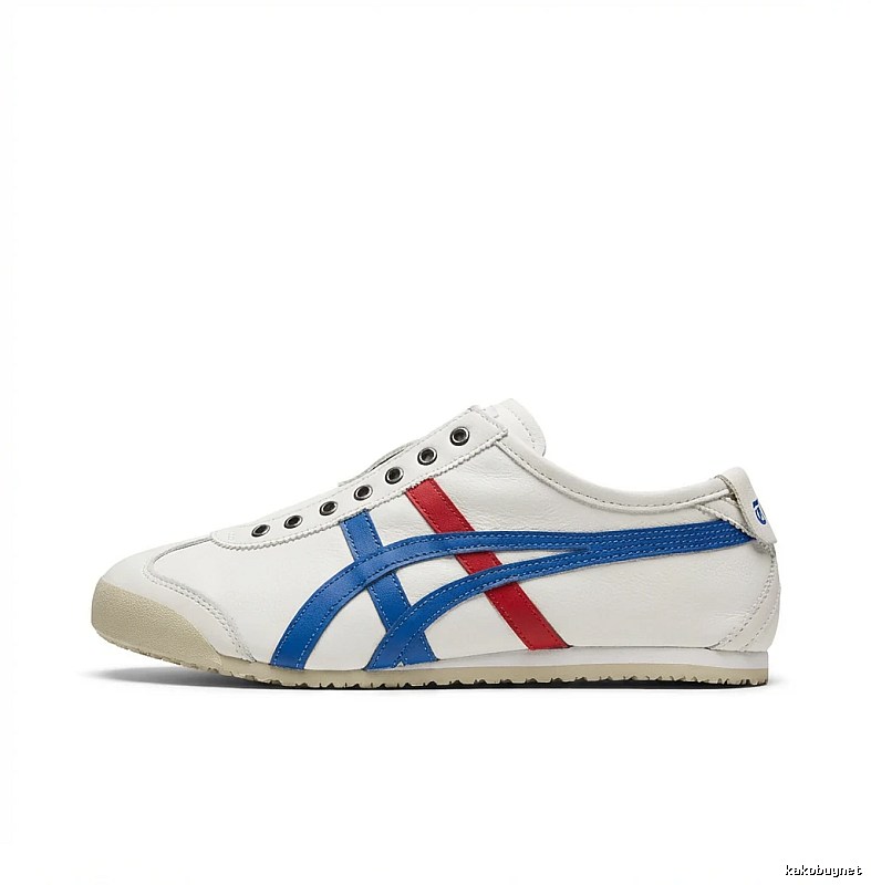 Onitsuka Tiger retro-style white, blue and red sports shoes