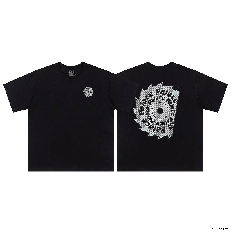Palace Saw Blade Print Street Style Black Short-sleeve T-shirt