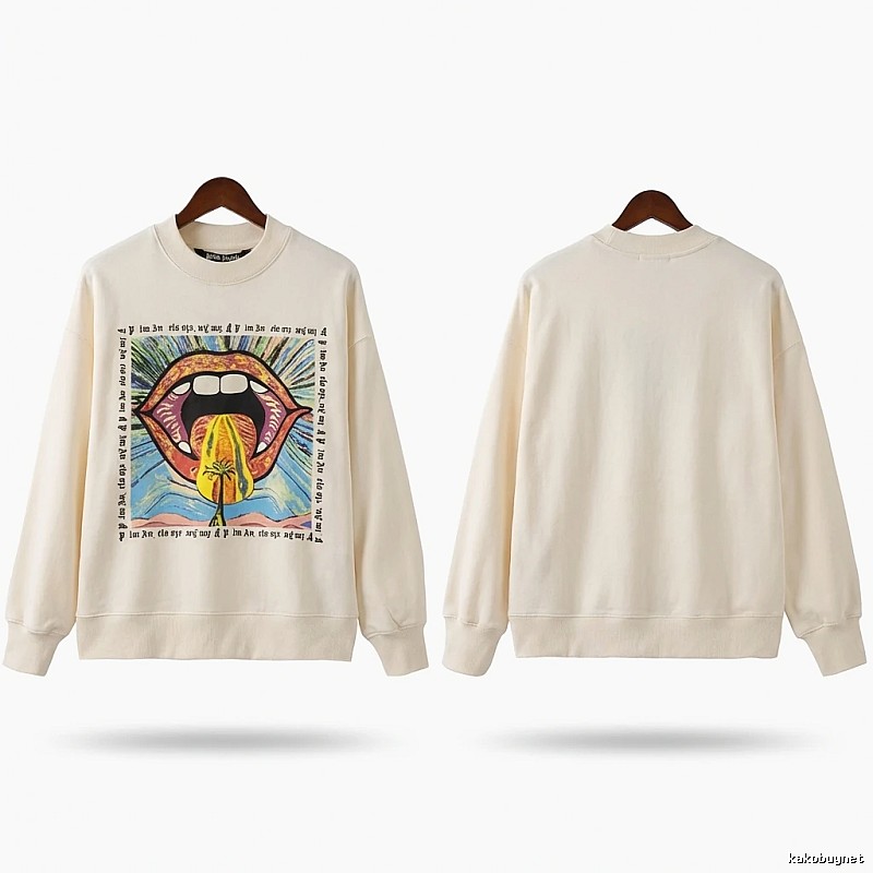 Palm Angels Printed Trendy and Cool Style Sweatshirt