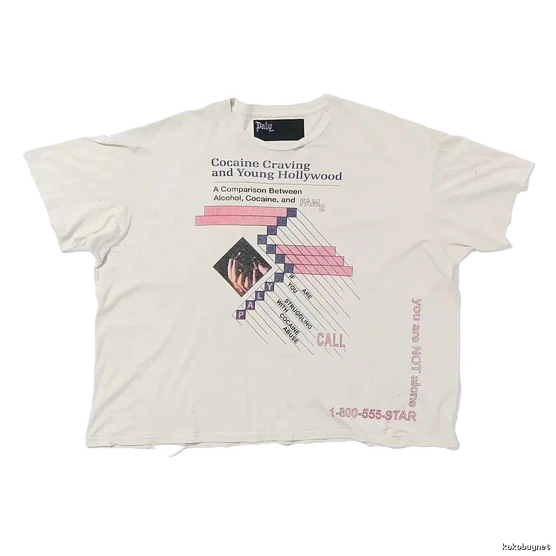 Paly Hollywood Printed Vintage Off-white Short Sleeve T-shirt