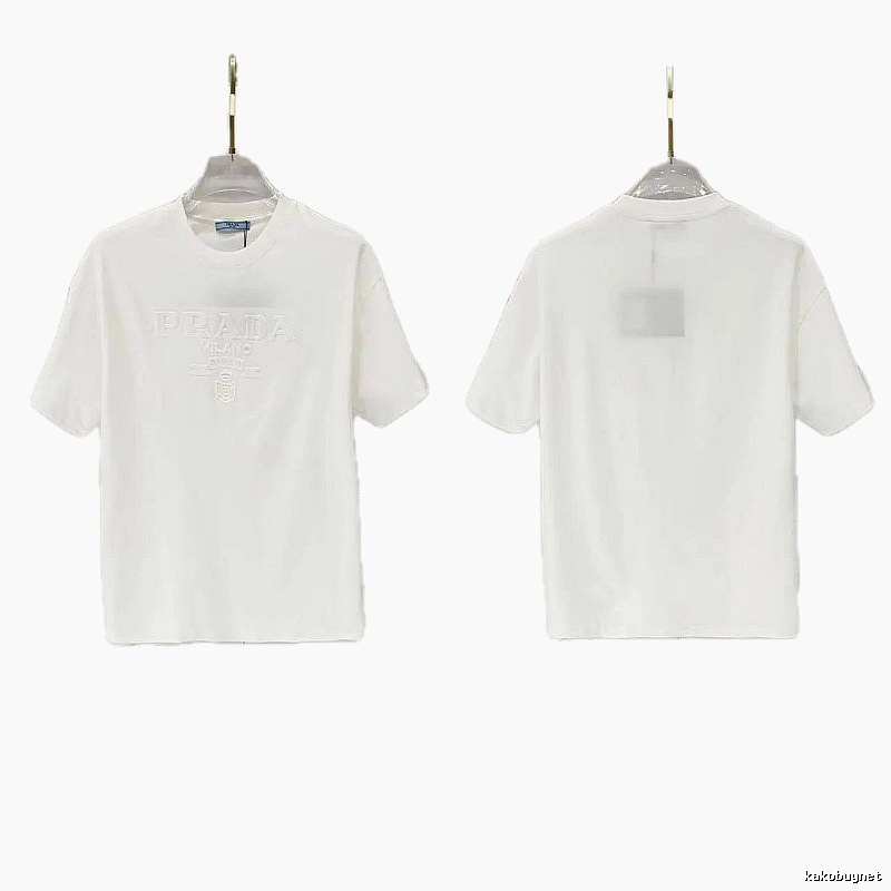 Prada Classic Collection Minimalist Style White Short-sleeved T-shirt