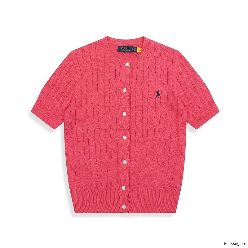 Ralph Lauren Polo retro-style rose-red cardigan