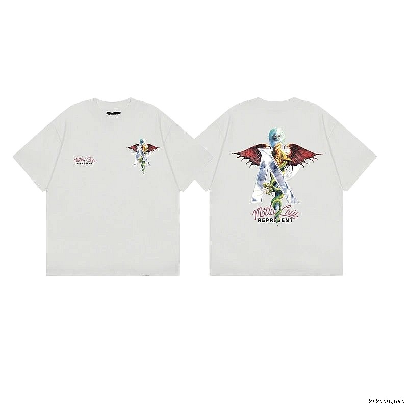 Represent Co-branded Vintage High Street Off-white Printed T-Shirt