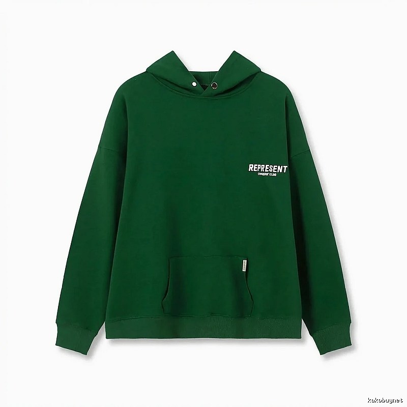 REPRESENT Simple Style Green Hoodie