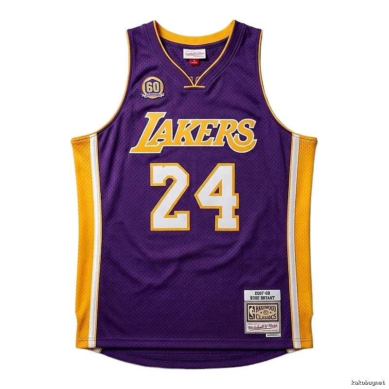 Retro purple and yellow jersey of the Kobe Lakers