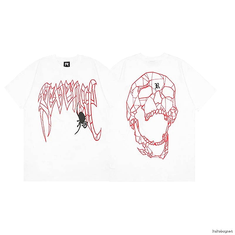 Revenge White Skull Graphic T-Shirt Warm Weather