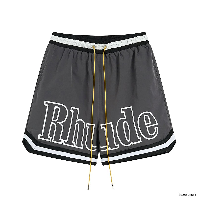 RHUDE letter - style grey shorts