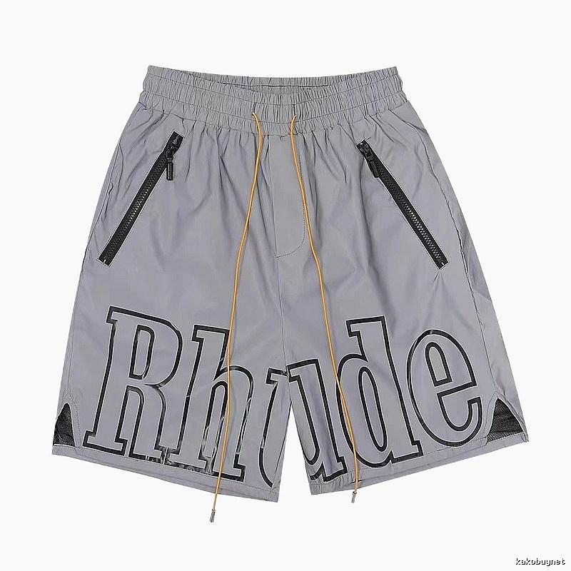 RHUDE letter trendy brand gray shorts