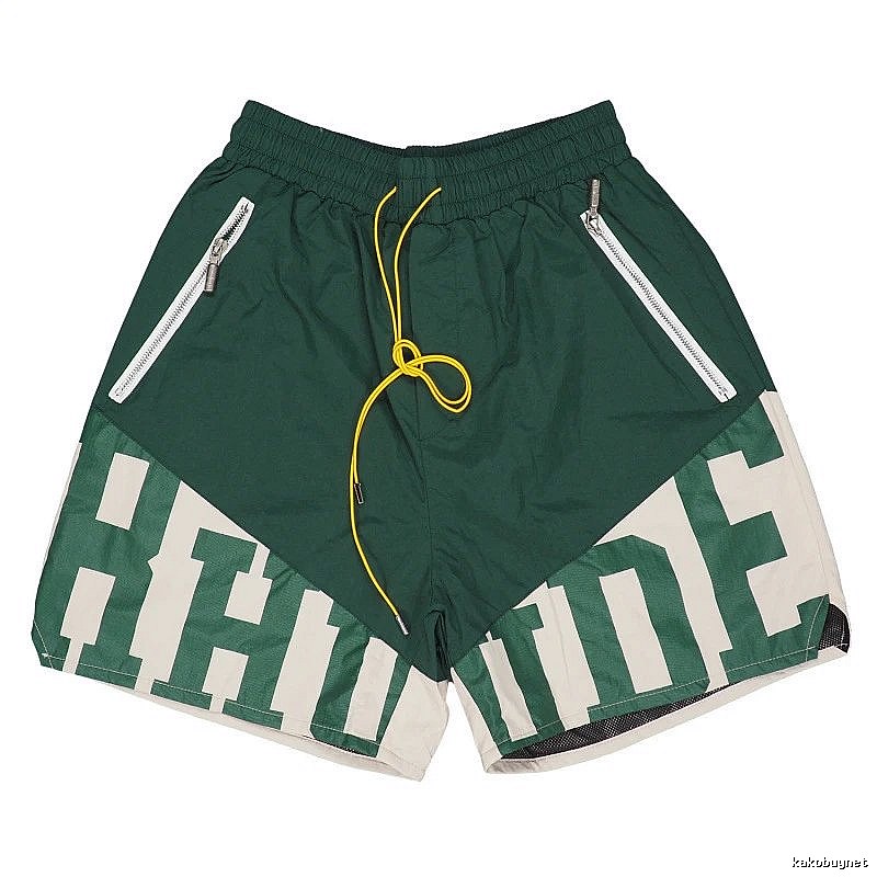 RHUDE sporty green shorts