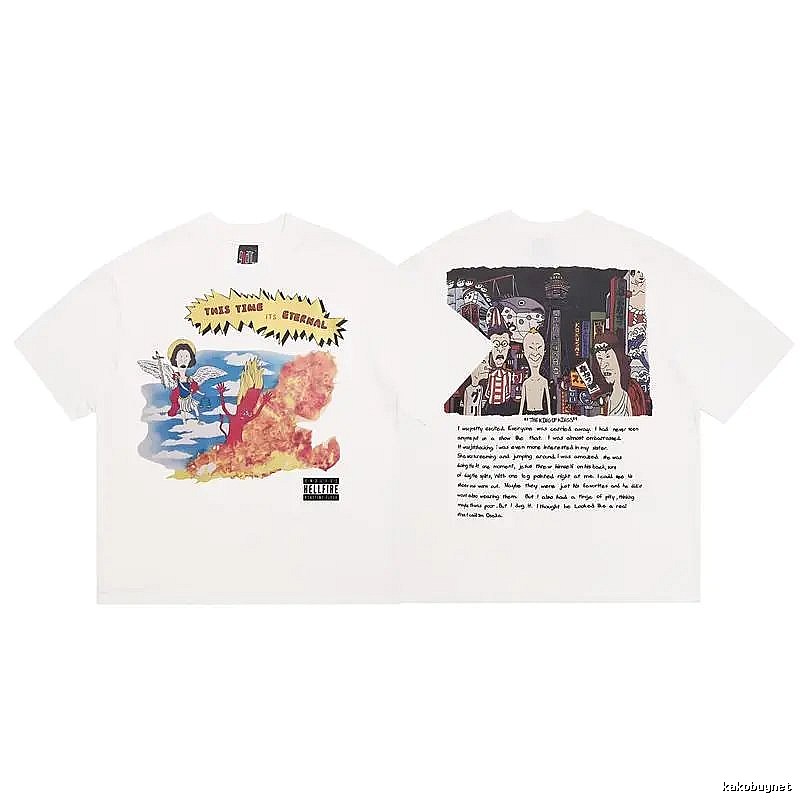 SAINT Comic Print Street Style White T-Shirt