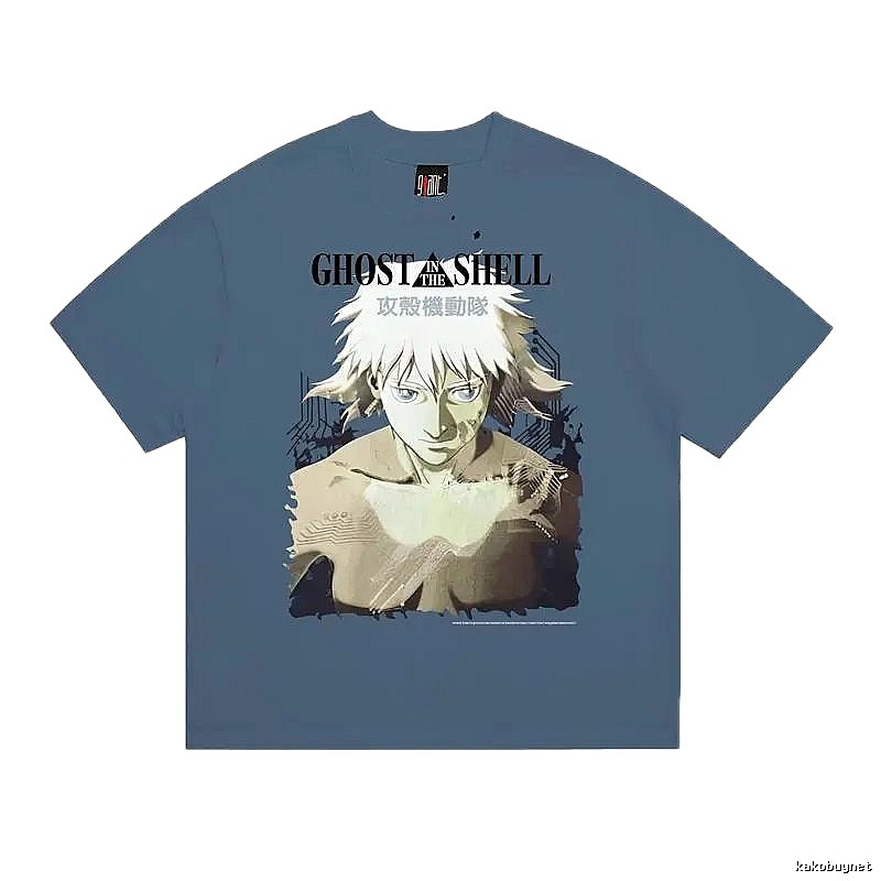 SAINT Ghost in the Shell Anime Style Gray-Blue T-shirt