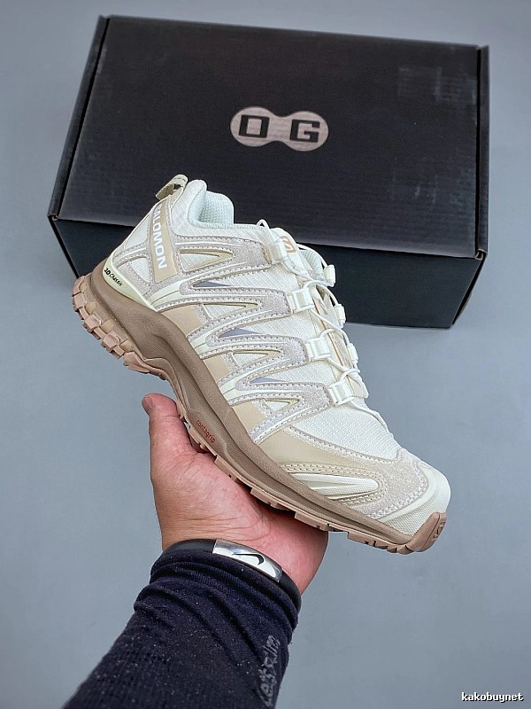 Salomon Beige Trail Runners and Treaded Trail Sole