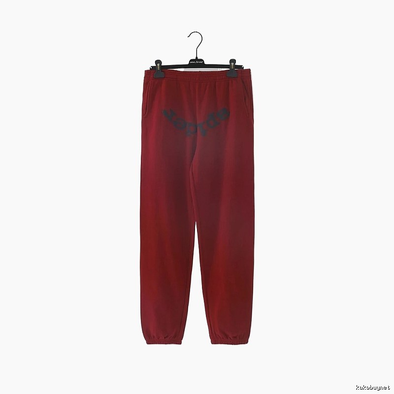 Sp5der Letter Trendy Style Red Pants